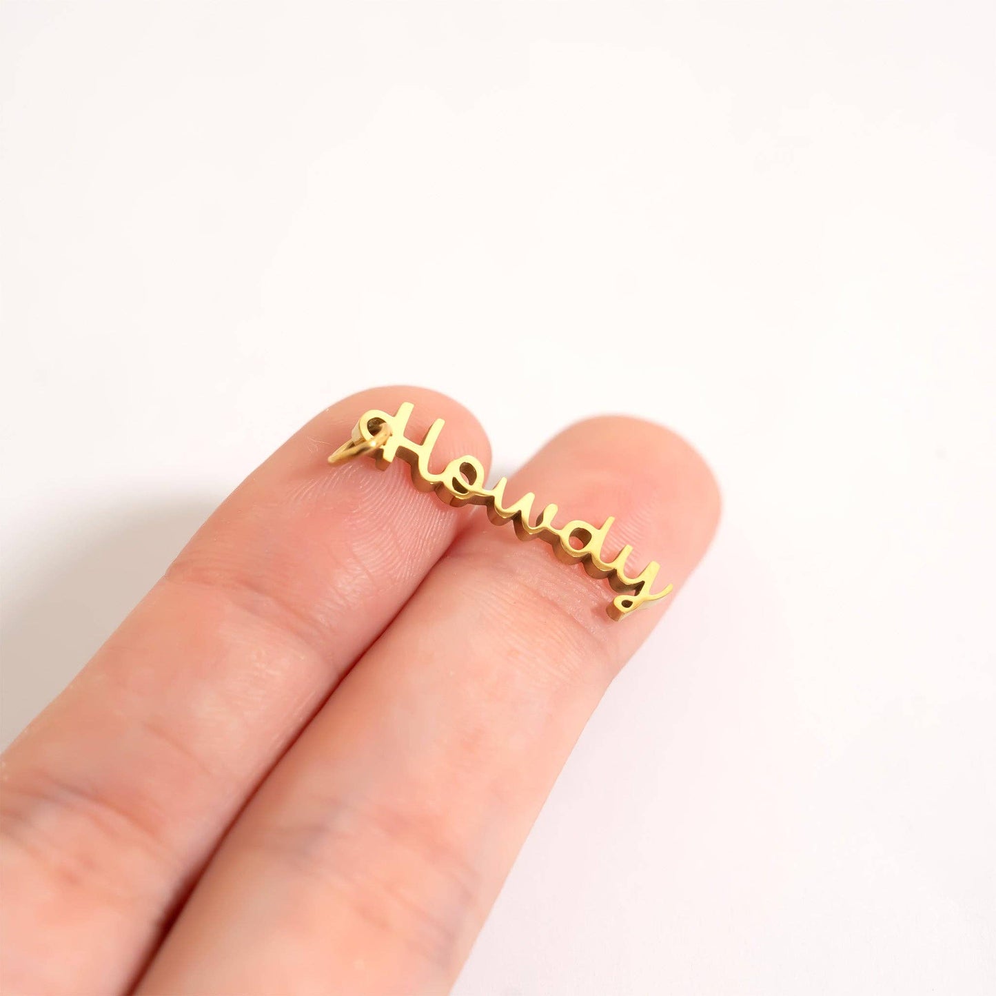 18K Gold PVD Stainless Steel Howdy Charm: Gold
