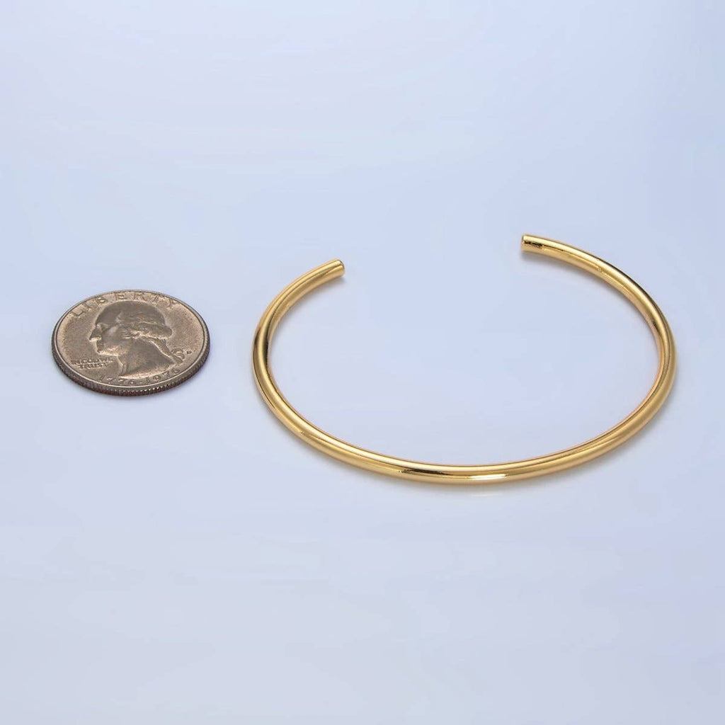24K Gold Filled Minimalist Band Cuff Bangle Bracelet | WA-2632