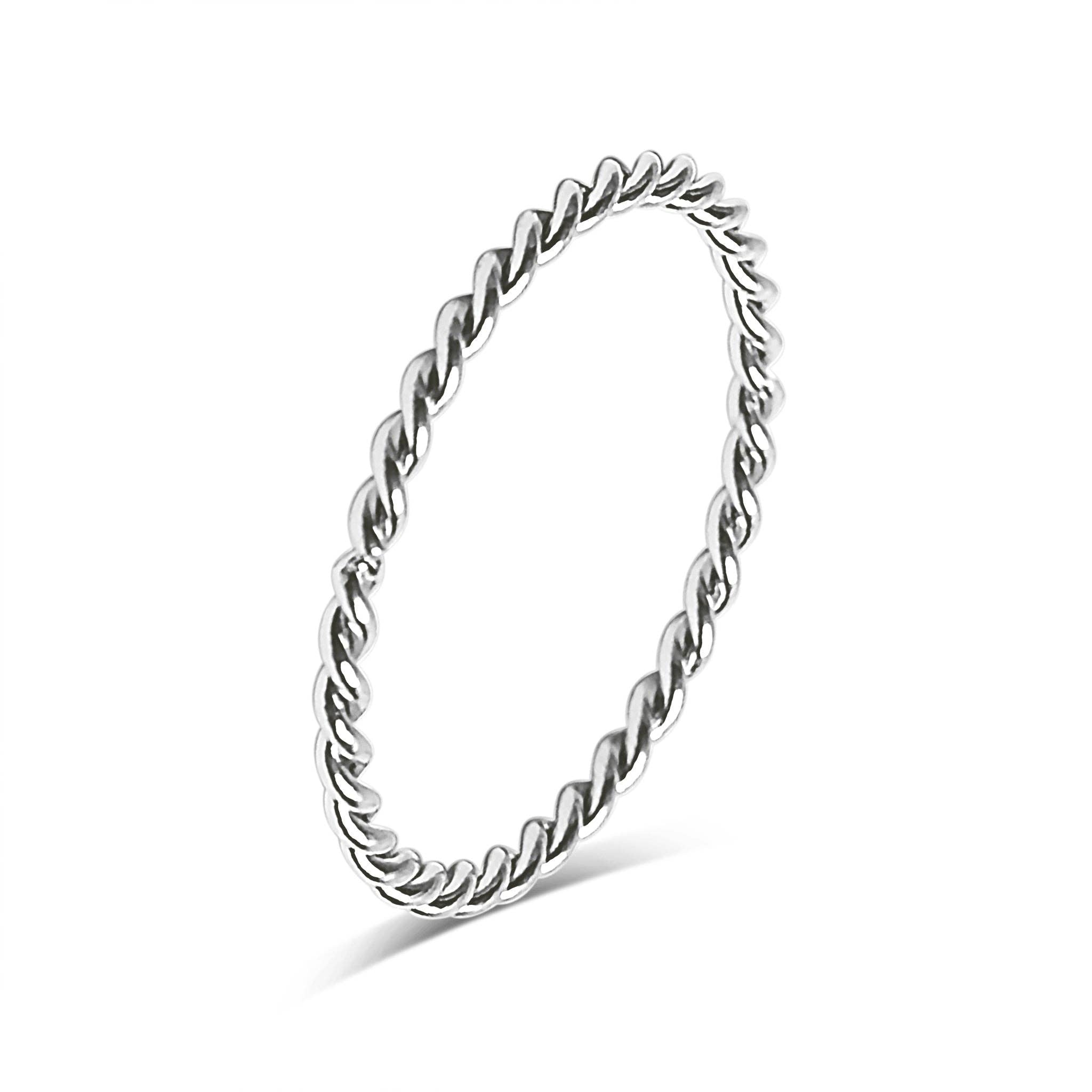 Stainless Steel Braided Stacking Ring - Hypoallergenic: Gold / 6