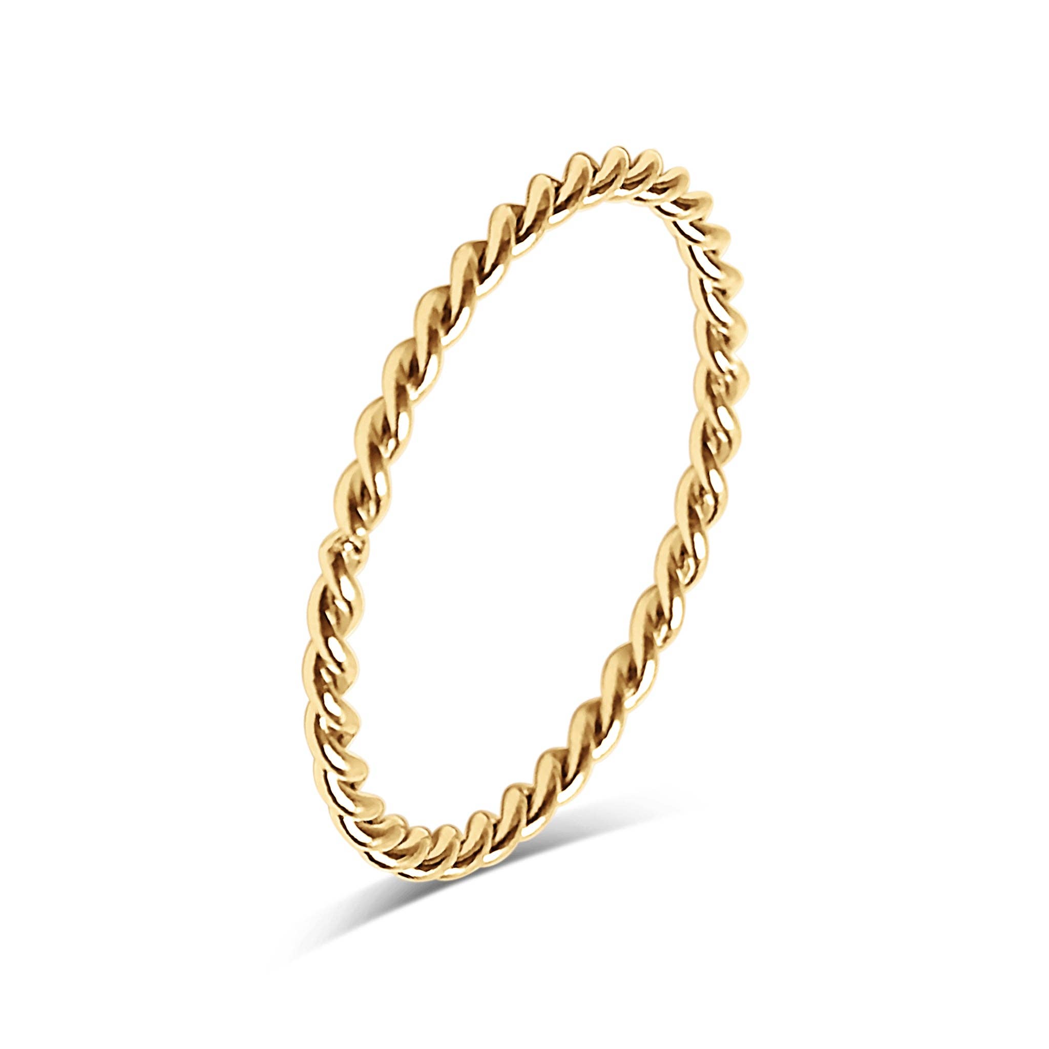 Stainless Steel Braided Stacking Ring - Hypoallergenic: Gold / 6