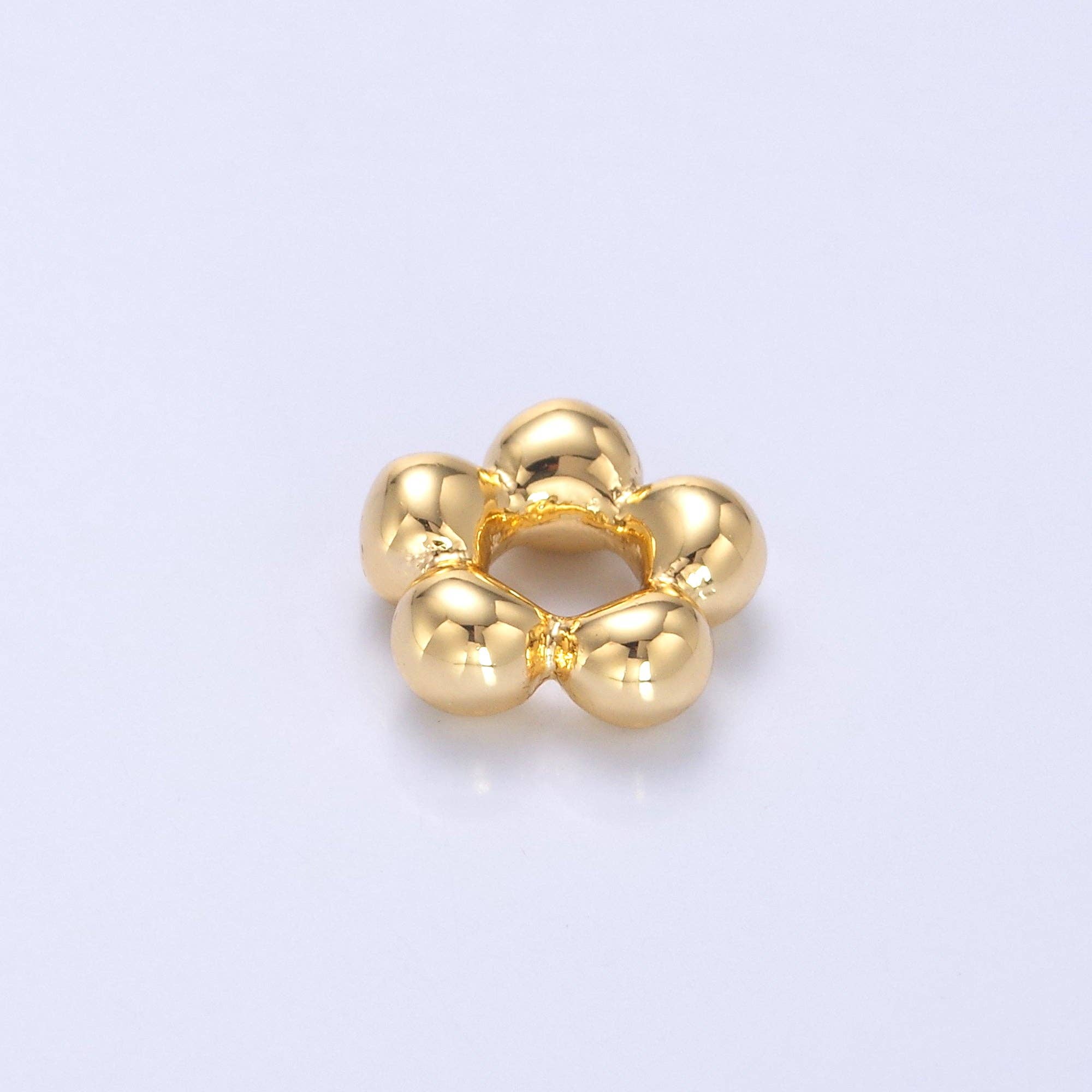24K Gold Filled Minimalist Round Rhondelle Bead in Gold & Silver | B642: Gold