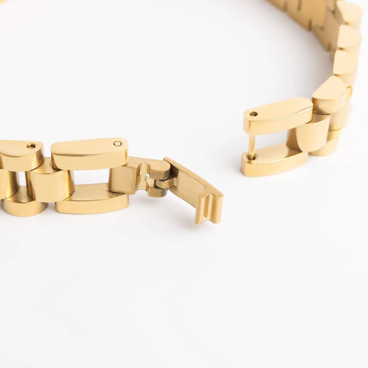 18K Gold Stainless Steel Watch Band Bracelet: Gold