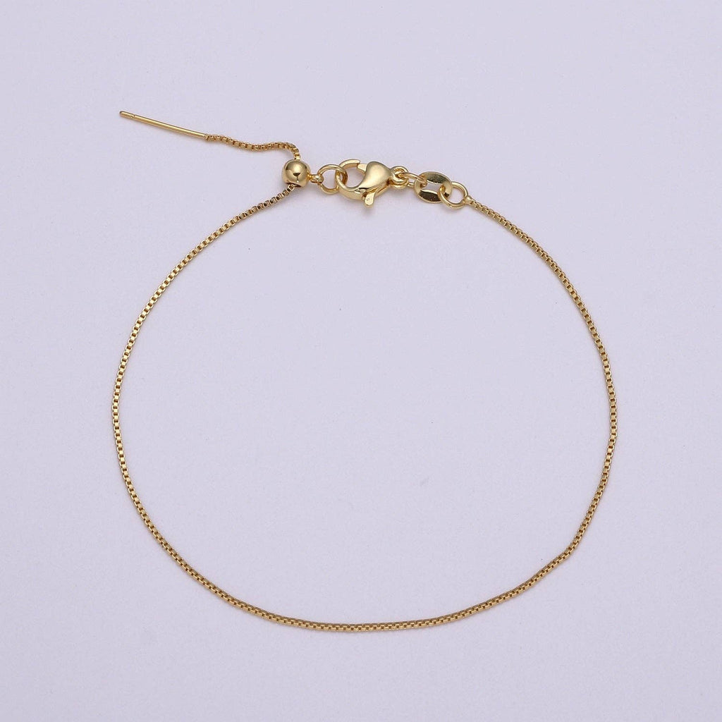 Gold Filled 8.5 long Chain with Lobster Clasp For DIY Jewelry Making Bracelet Anklet  L-206~L-209: Gold