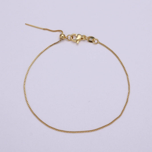 Gold Filled 8.5 long Chain with Lobster Clasp For DIY Jewelry Making Bracelet Anklet  L-206~L-209: Gold