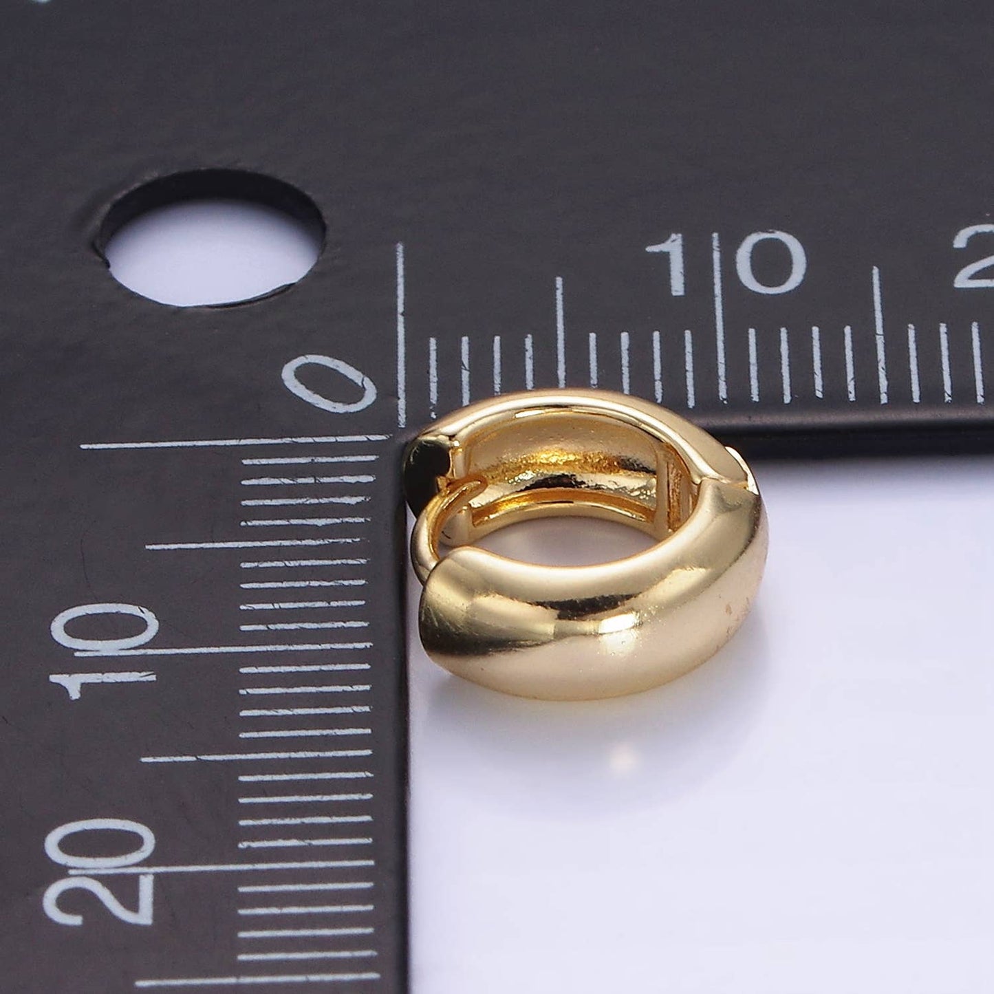 14K Gold Filled 10mm Chubby Minimalist Cartilage Earrings: Gold