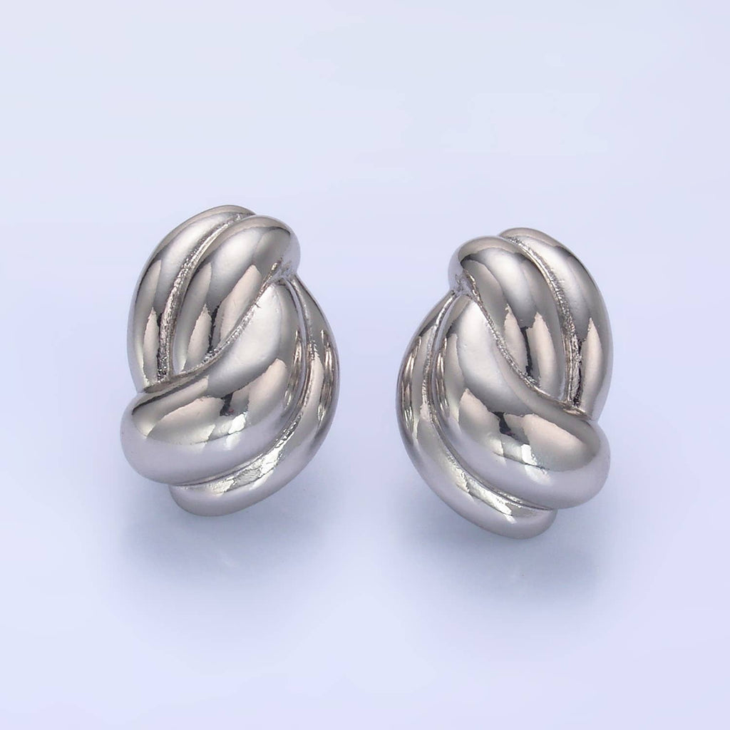 24K Gold Filled Tied Knot Stud Earrings | V228 V244 : Gold