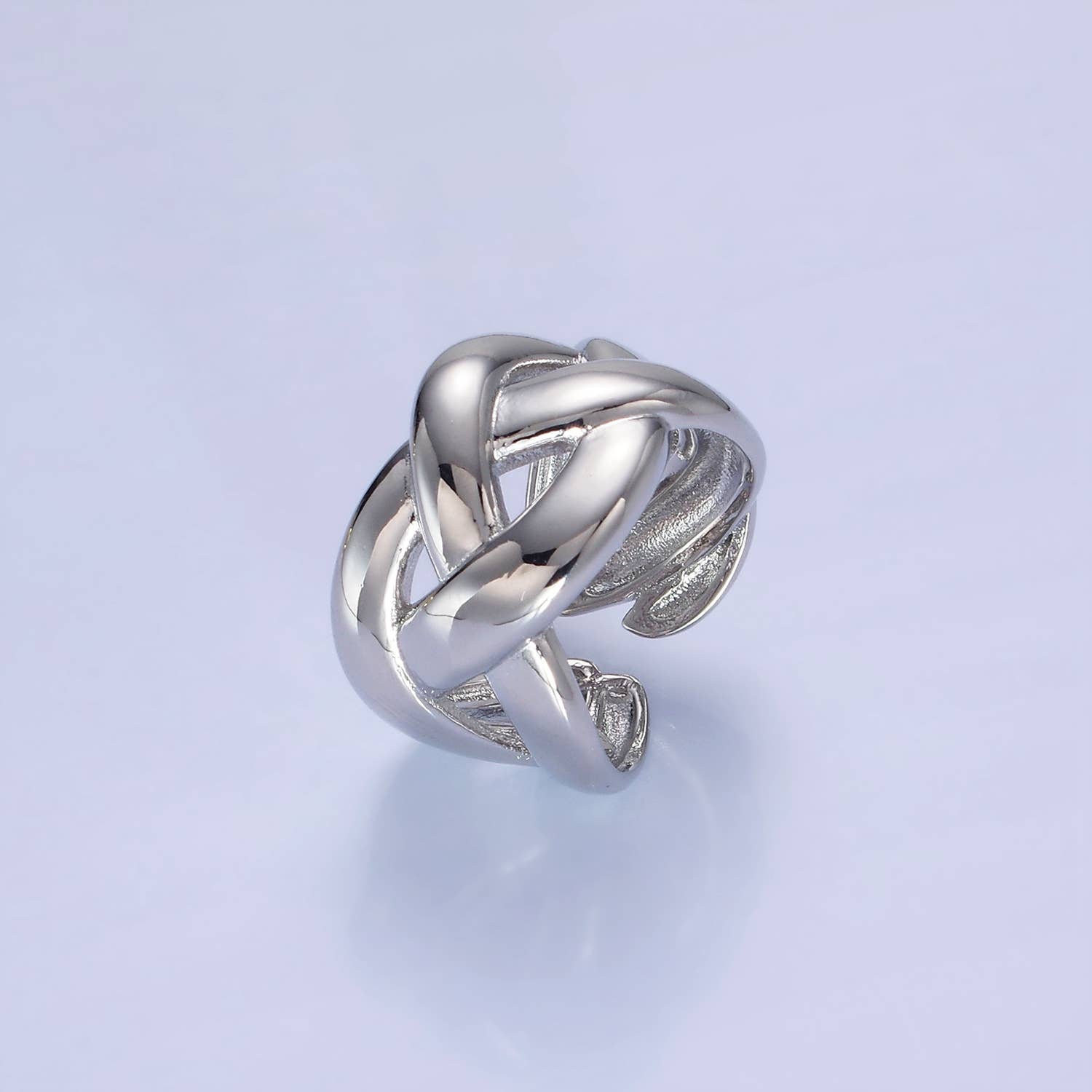 14K Gold Filled Multiple Band Fold Ring in Gold & Silver: Gold