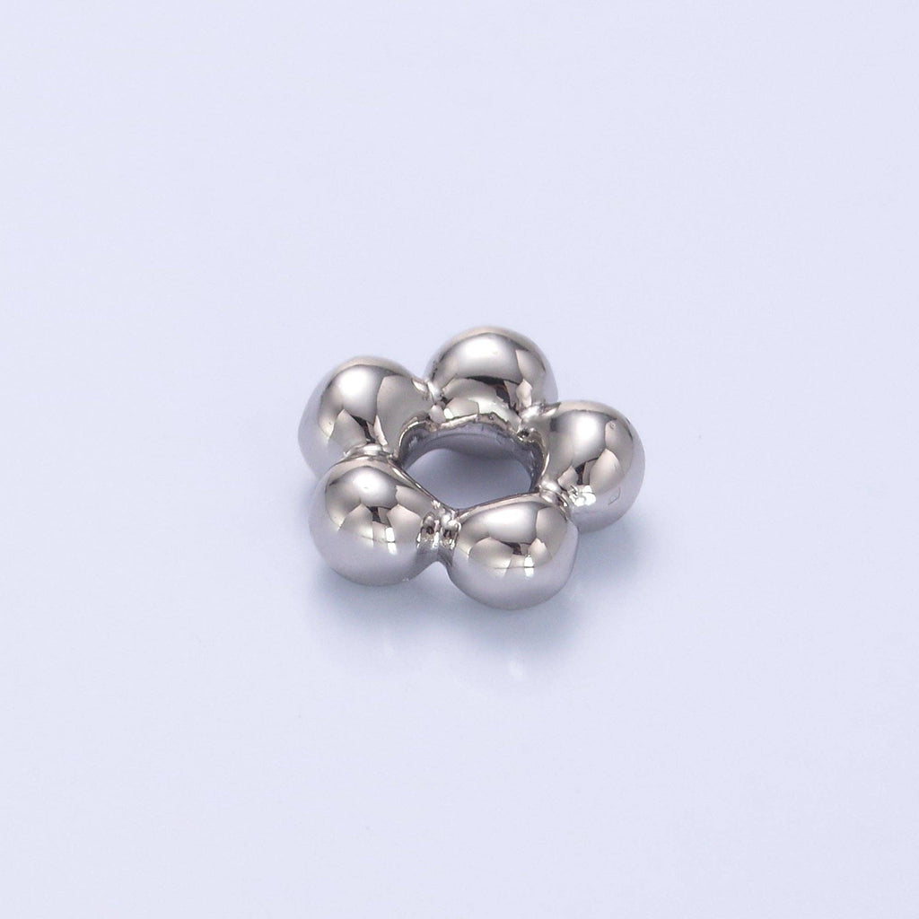 24K Gold Filled Minimalist Round Rhondelle Bead in Gold & Silver | B642: Gold