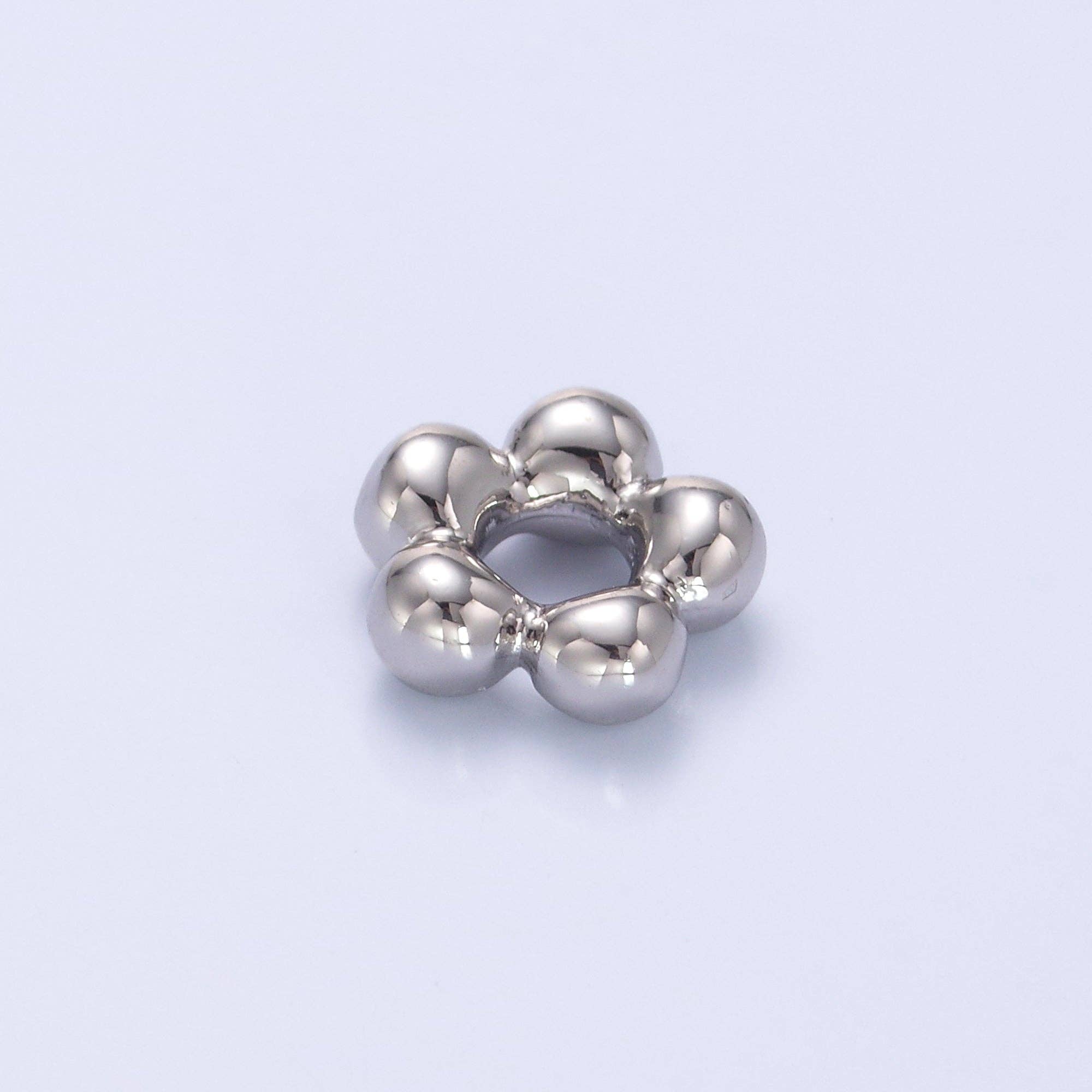 24K Gold Filled Minimalist Round Rhondelle Bead in Gold & Silver | B642: Gold