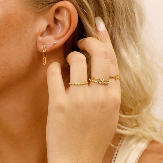 Stainless Steel Braided Stacking Ring - Hypoallergenic: Gold / 6