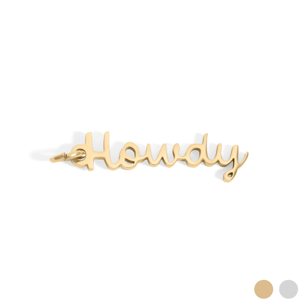 18K Gold PVD Stainless Steel Howdy Charm: Gold
