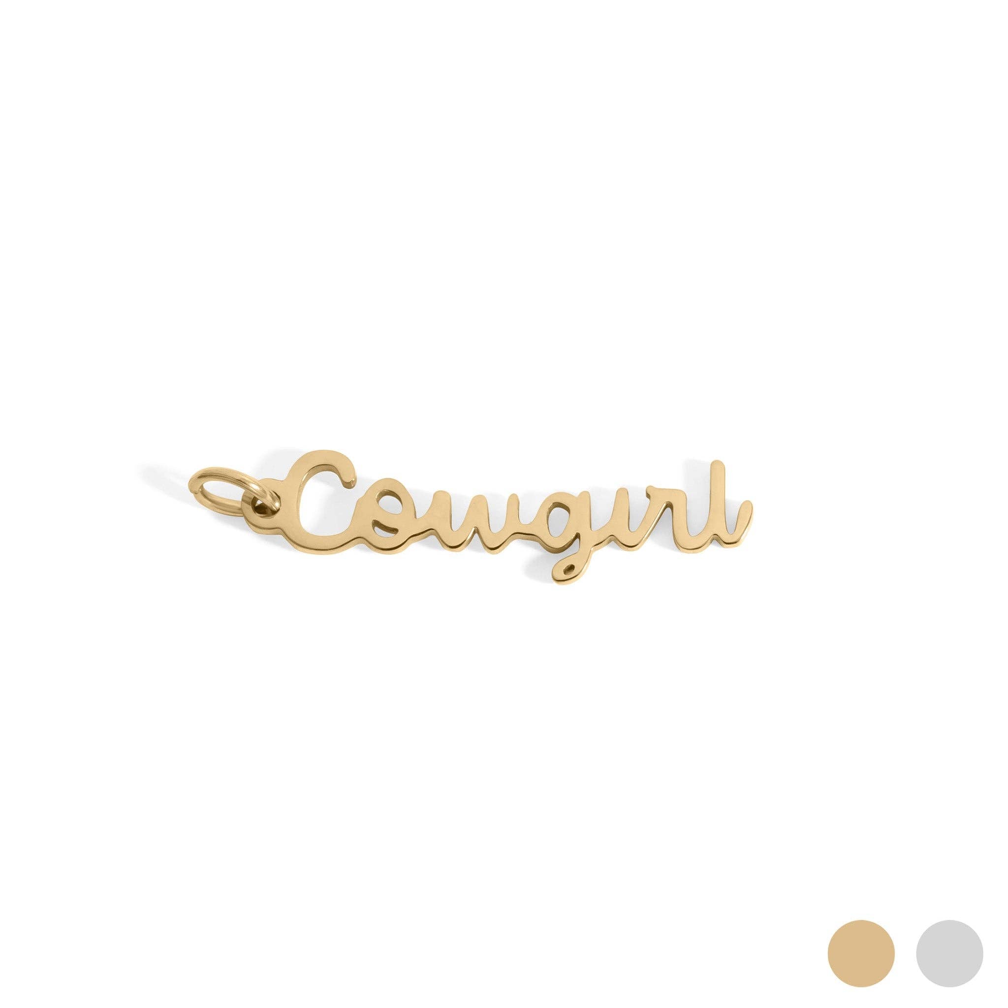 18K Gold Stainless Steel Cowgirl Charm: Gold