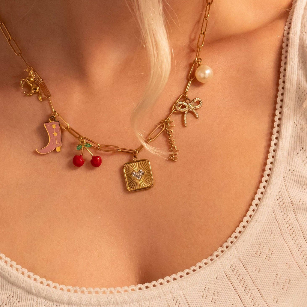 18K Gold PVD Stainless Steel Howdy Charm: Gold