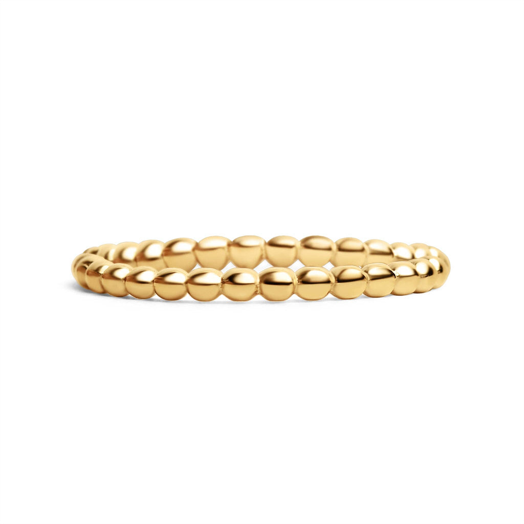 Stainless Steel Beaded Spacer Ring: Gold / 6