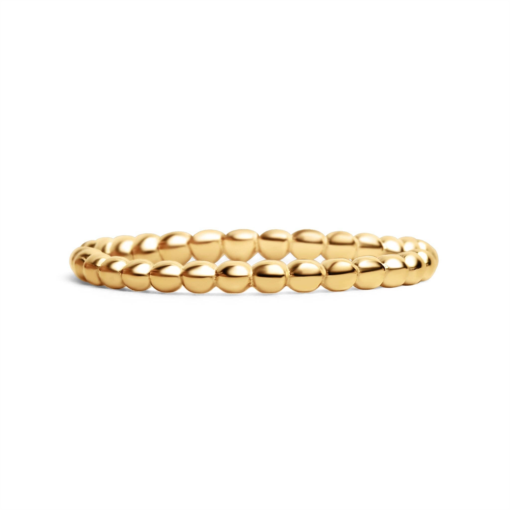 Stainless Steel Beaded Spacer Ring: Gold / 6