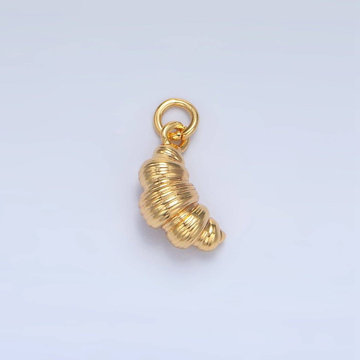 24K Gold Filled Mini Croissant Pastry Multidimensional Minimalist Charm | X599