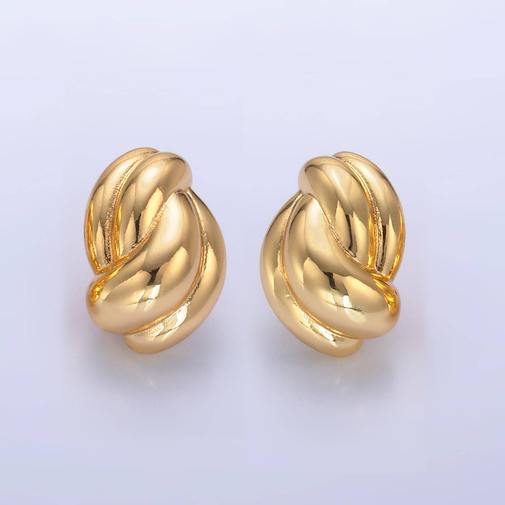 24K Gold Filled Tied Knot Stud Earrings | V228 V244 : Gold