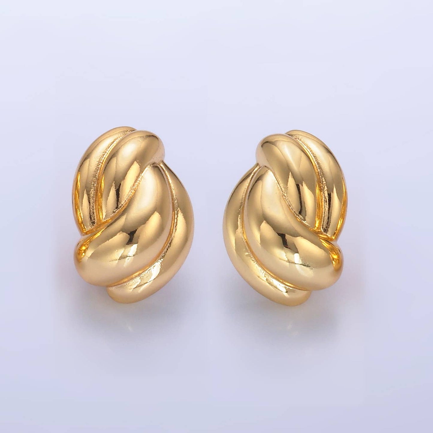 24K Gold Filled Tied Knot Stud Earrings | V228 V244 : Gold
