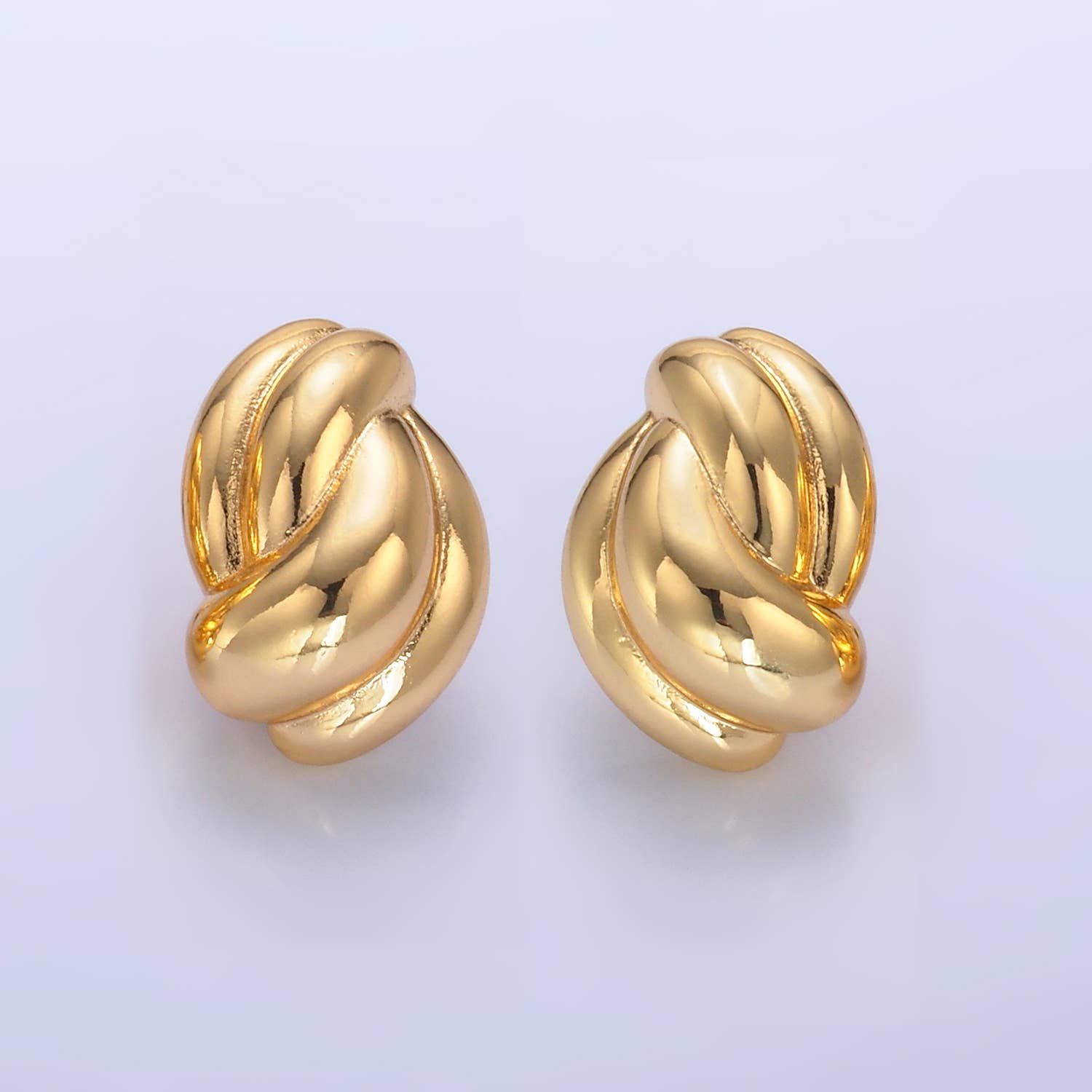24K Gold Filled Tied Knot Stud Earrings | V228 V244 : Gold