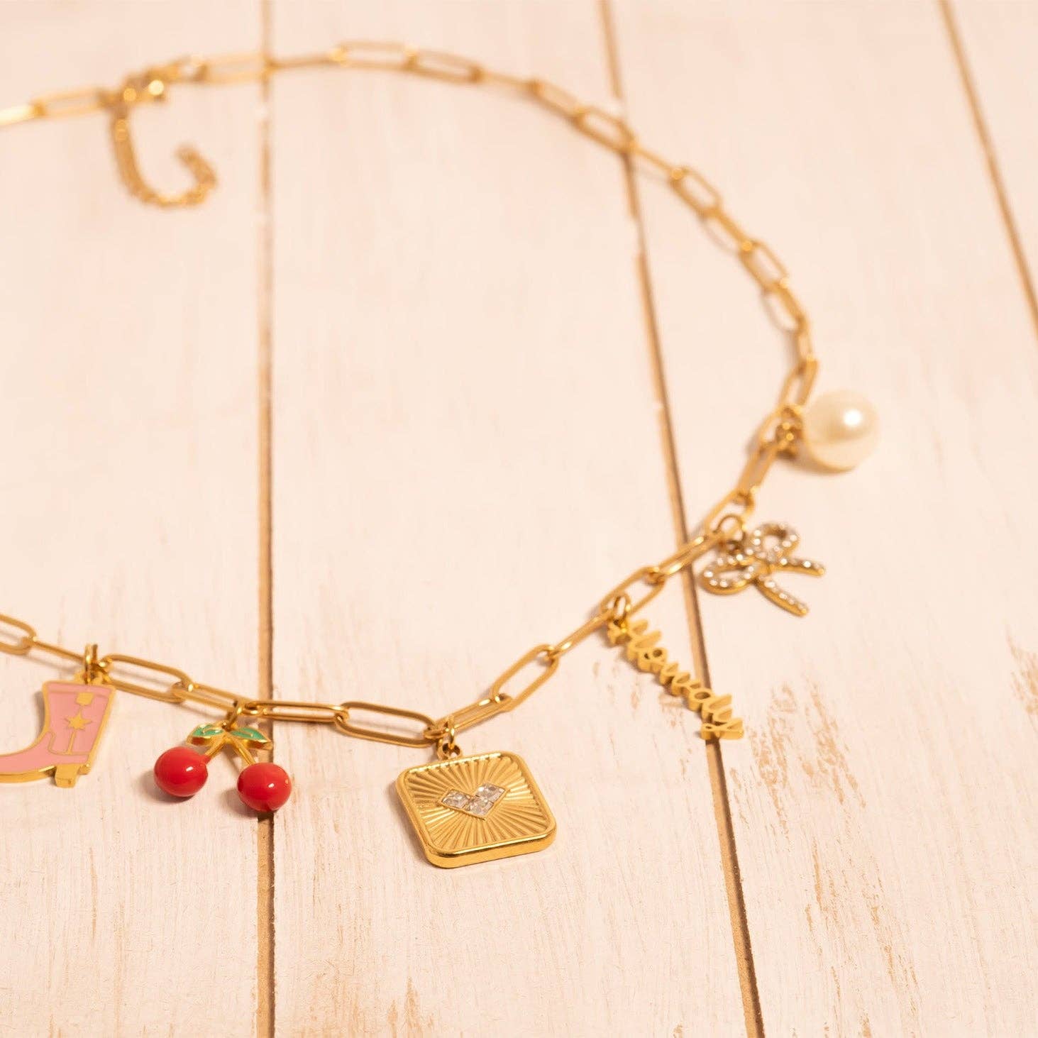 18K Gold PVD Stainless Steel Howdy Charm: Gold