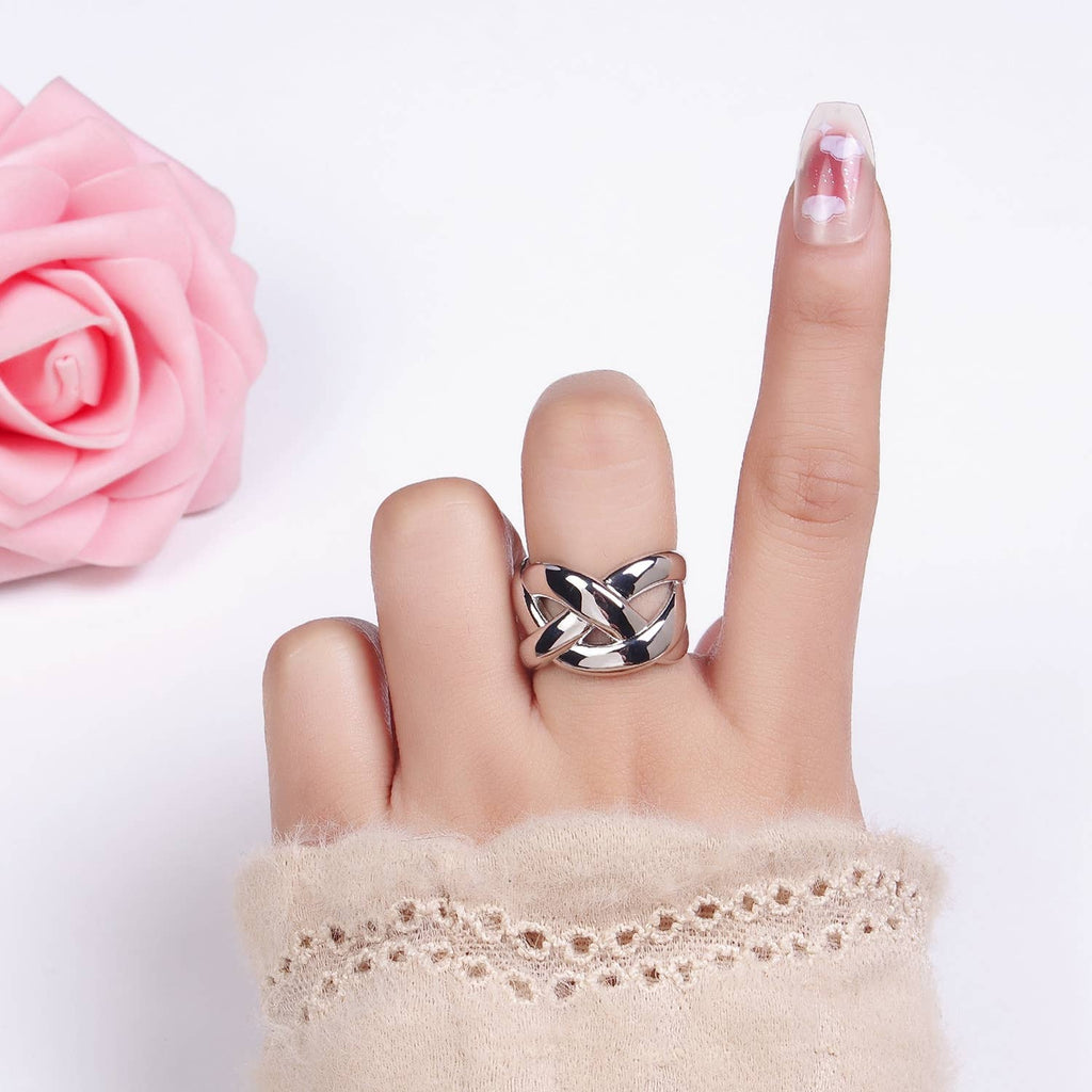 14K Gold Filled Multiple Band Fold Ring in Gold & Silver: Gold