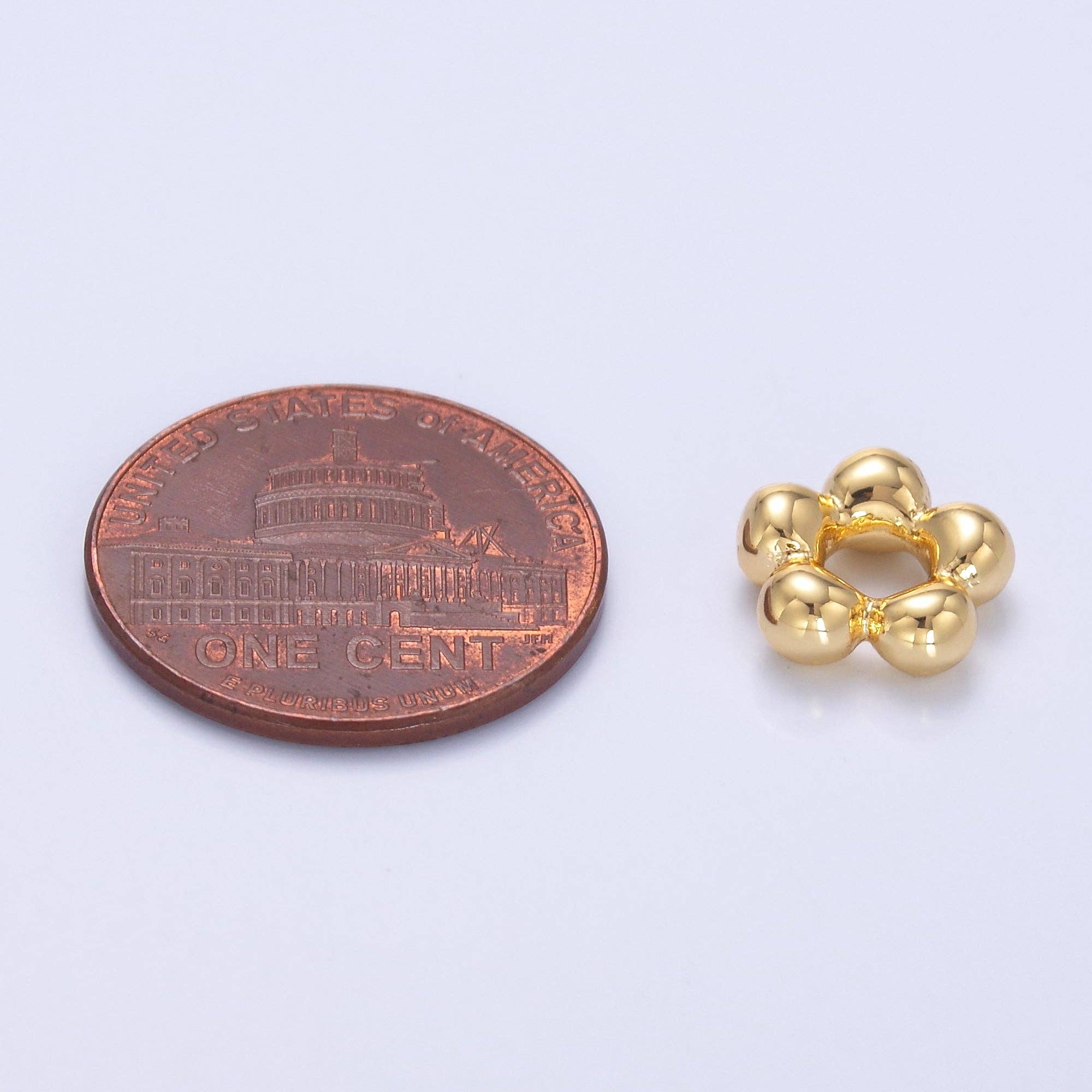 24K Gold Filled Minimalist Round Rhondelle Bead in Gold & Silver | B642: Gold