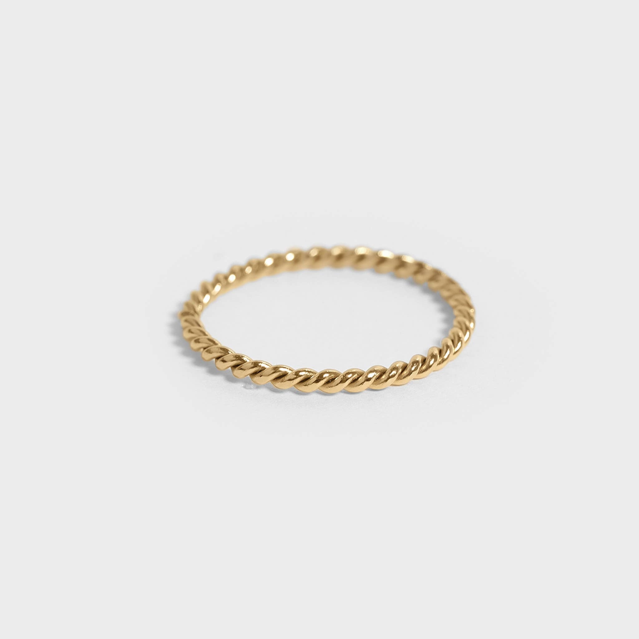 Stainless Steel Braided Stacking Ring - Hypoallergenic: Gold / 6