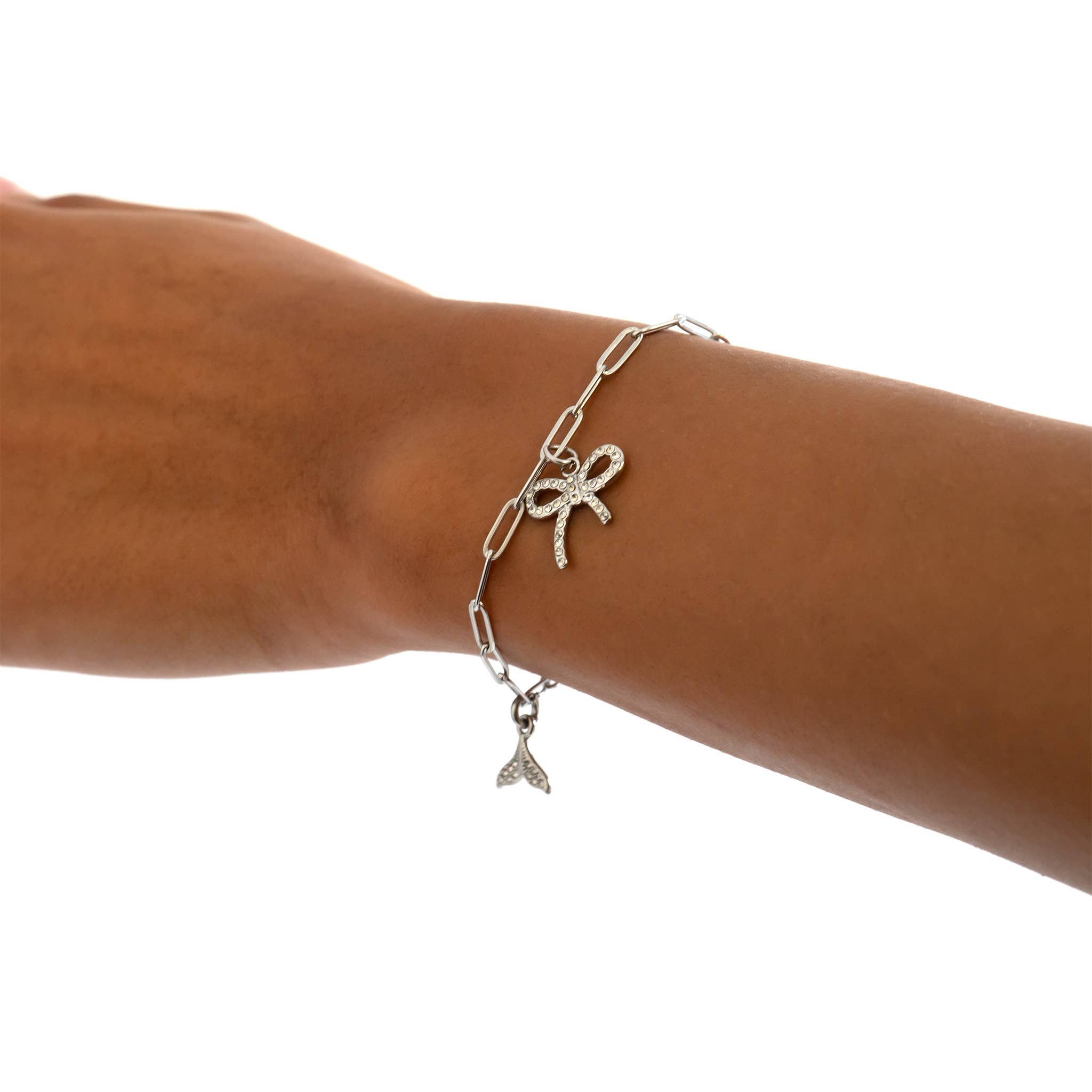 Stainless Steel Paperclip Chain Bracelet: Gold / 7"