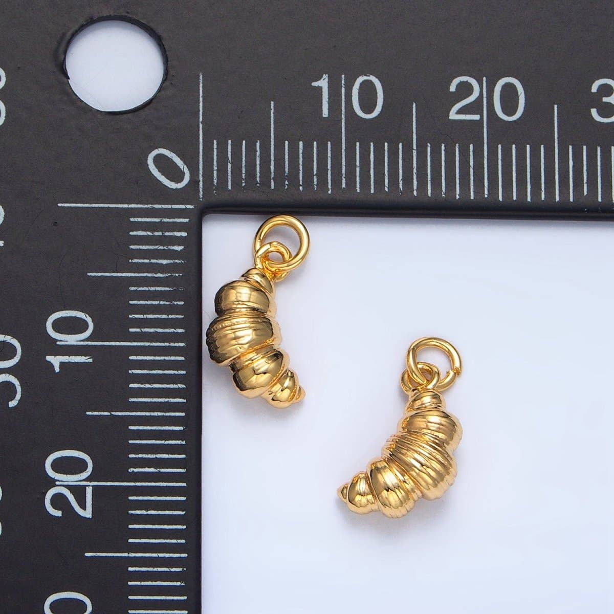 24K Gold Filled Mini Croissant Pastry Multidimensional Minimalist Charm | X599