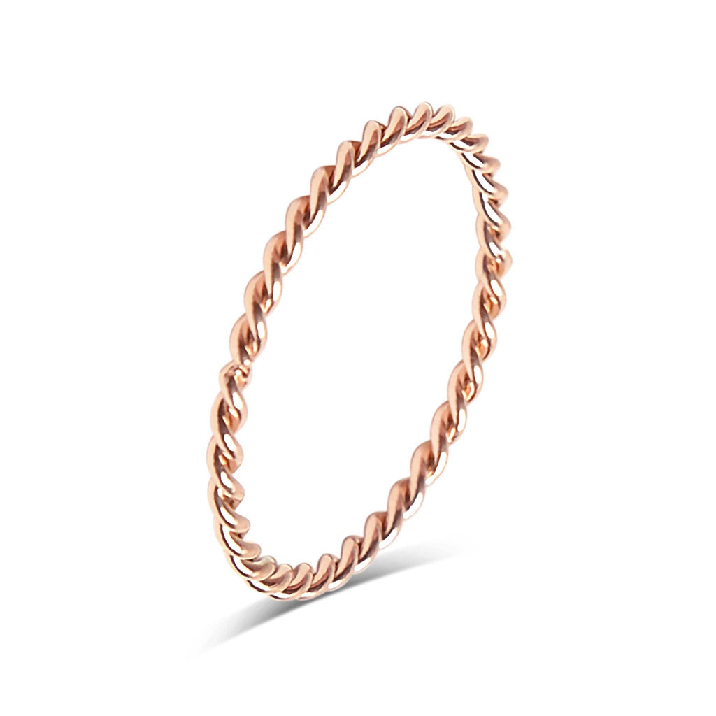 Stainless Steel Braided Stacking Ring - Hypoallergenic: Gold / 6