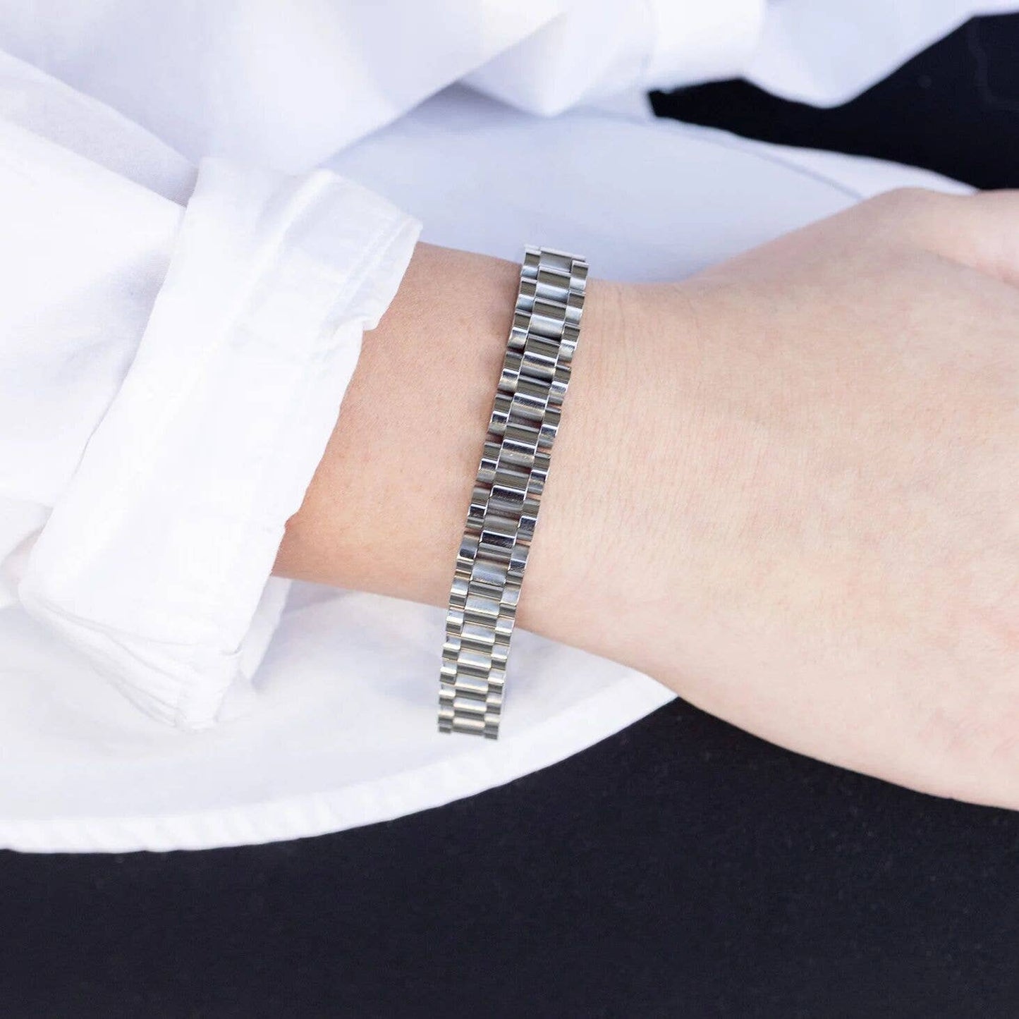 18K Gold Stainless Steel Watch Band Bracelet: Gold