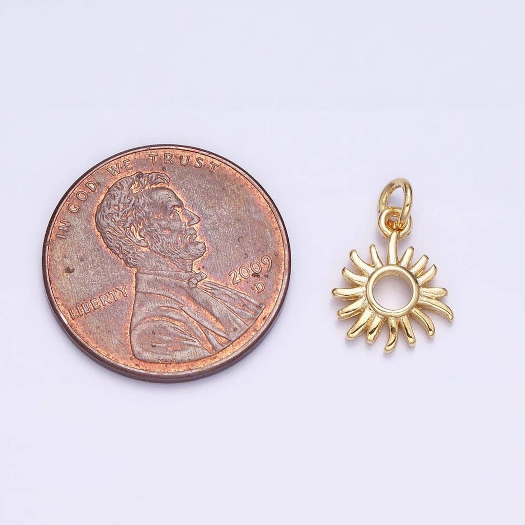 16K Gold Filled Mini Celestial Sun Open Add-On Charm | AC1149