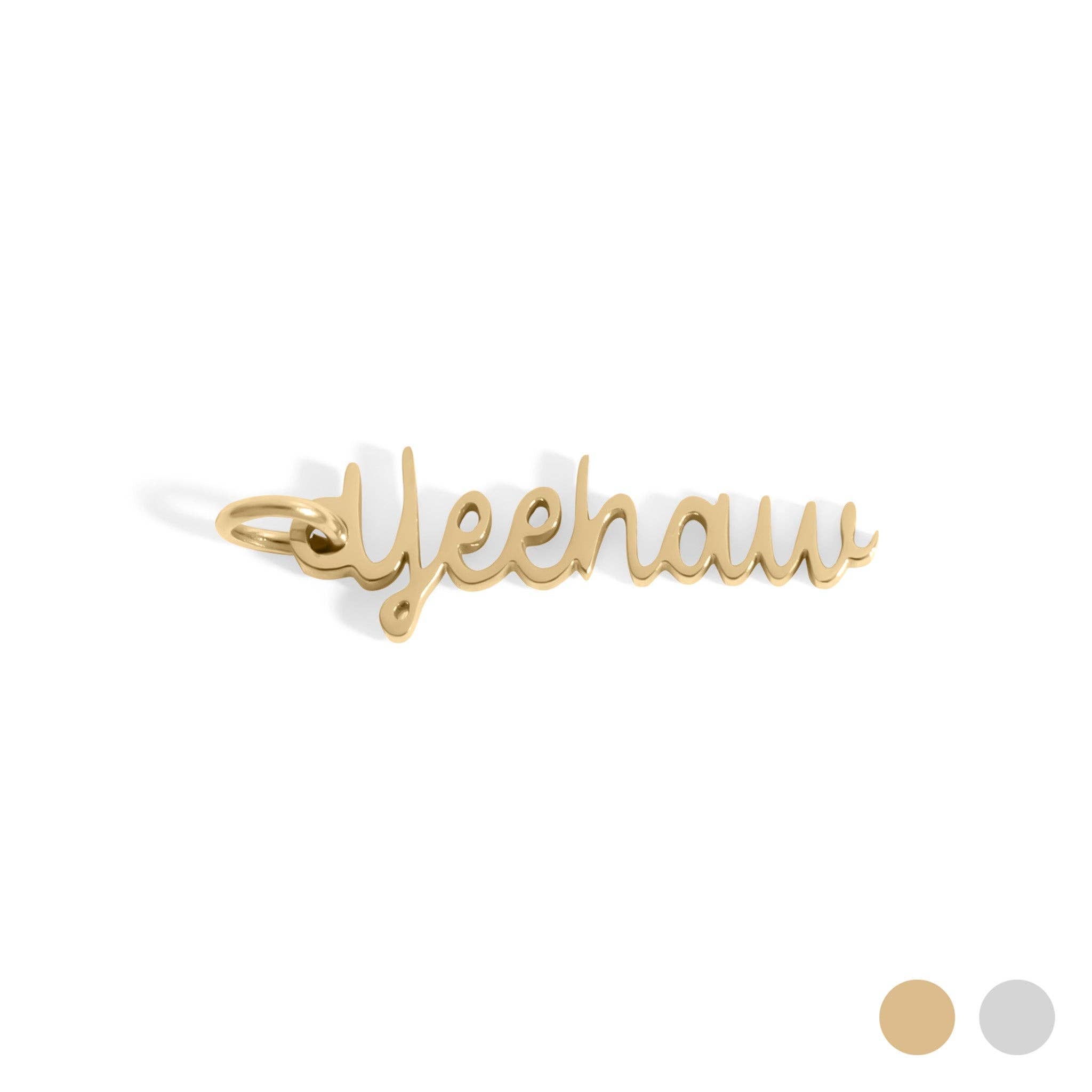 18K Gold PVD Stainless Steel Yeehaw Charm: Gold
