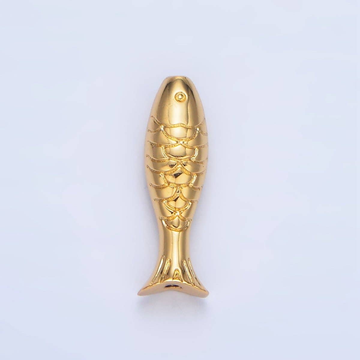 24K Gold Filled 6mm Minimalist Fish Sea Animal Bead | B515
