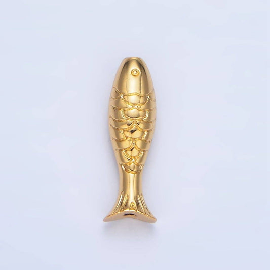 24K Gold Filled 6mm Minimalist Fish Sea Animal Bead | B515