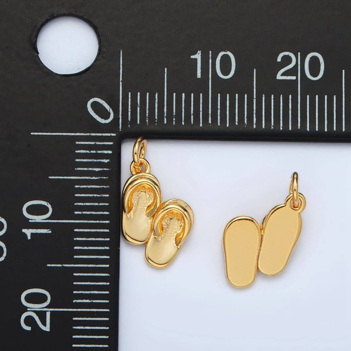 24K Gold Filled Minimalist Flip Flop Sandals Charm | AC-153