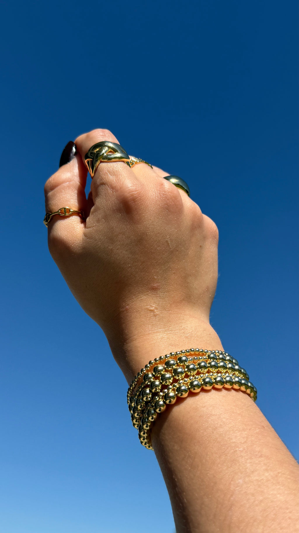 6mm, 3mm, & Combo(design with both bead size) | Gold-filled bead stretchy bracelets