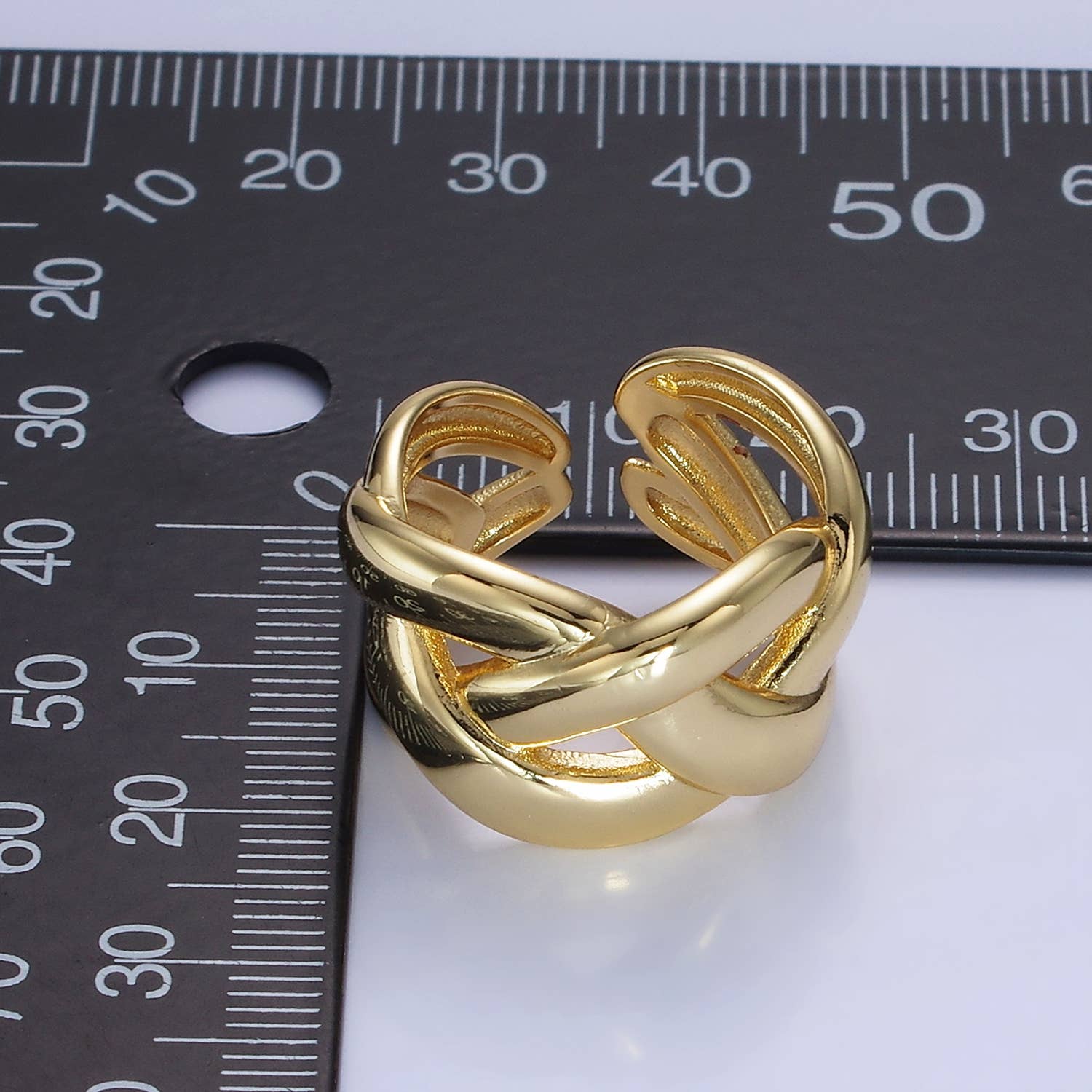 14K Gold Filled Multiple Band Fold Ring in Gold & Silver: Gold