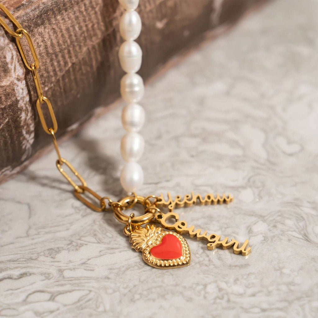 18K Gold PVD Stainless Steel Yeehaw Charm: Gold