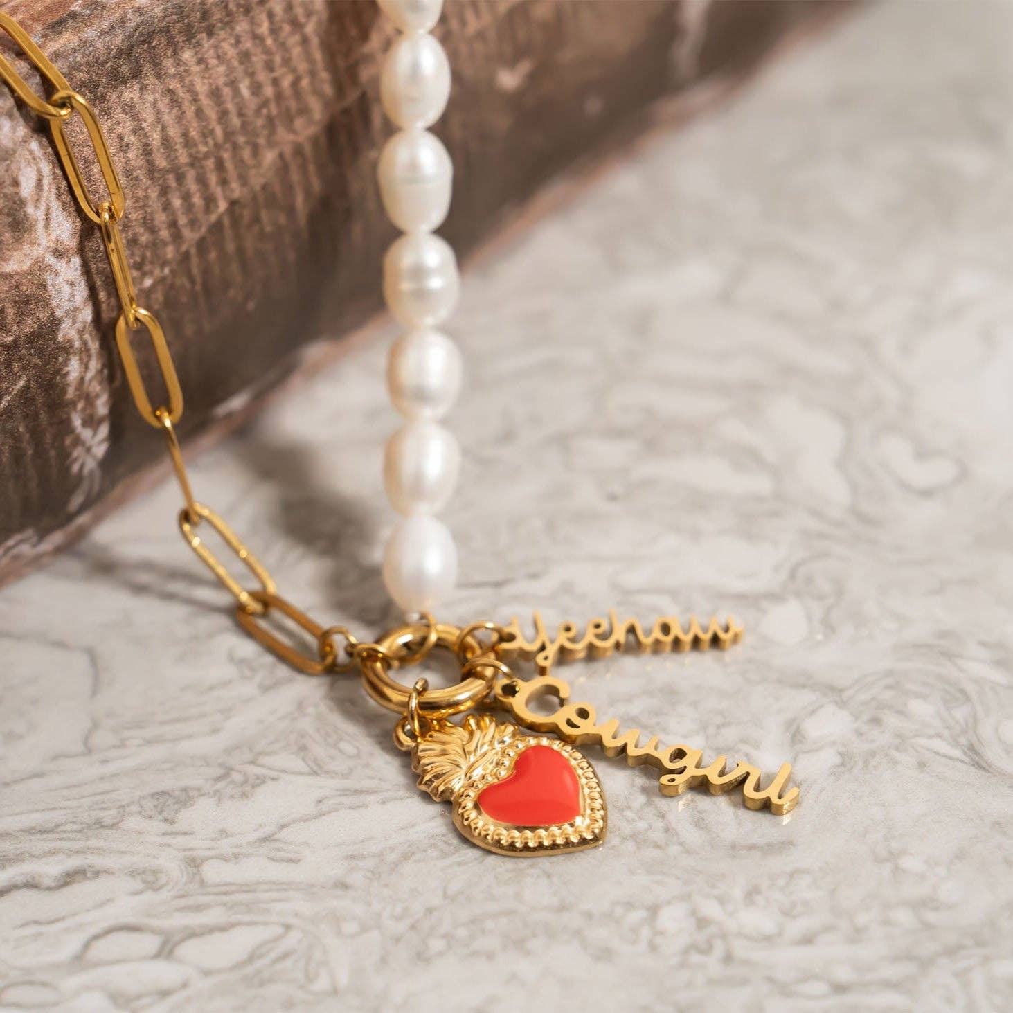 18K Gold PVD Stainless Steel Yeehaw Charm: Gold