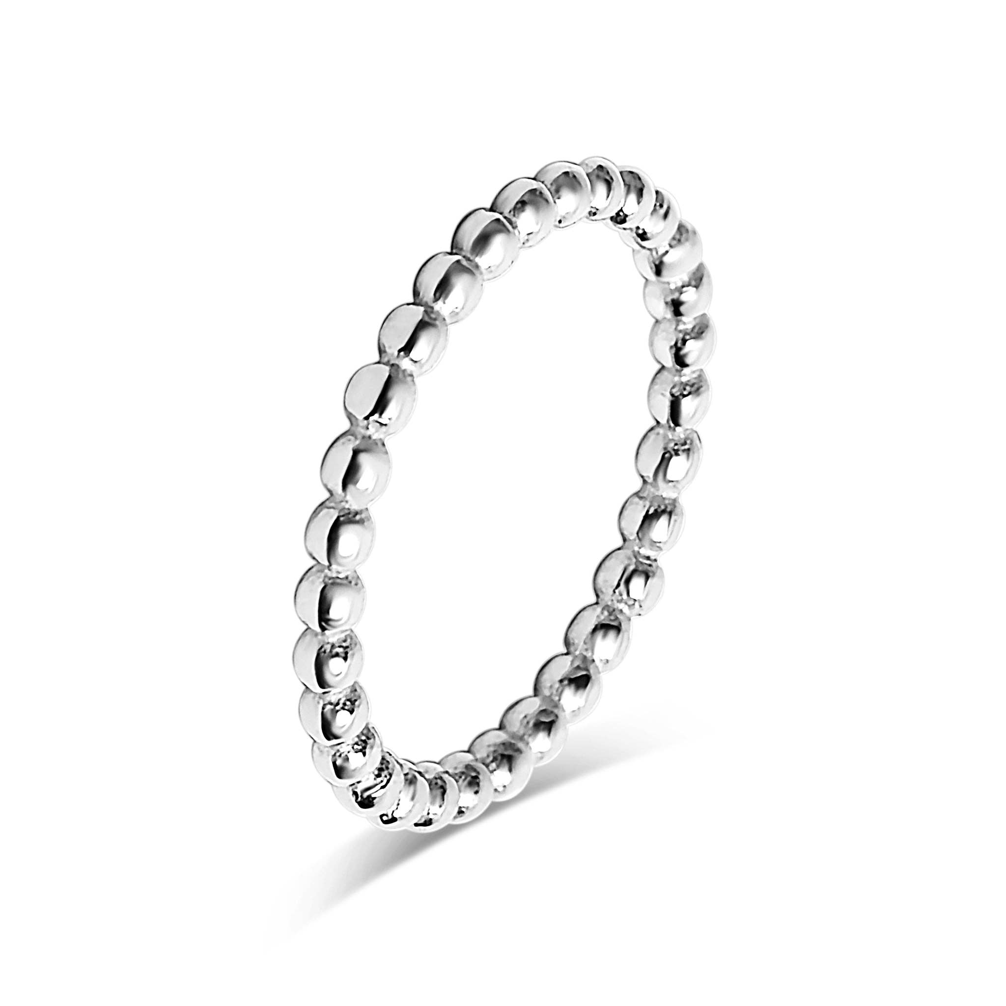 Stainless Steel Beaded Spacer Ring: Gold / 6