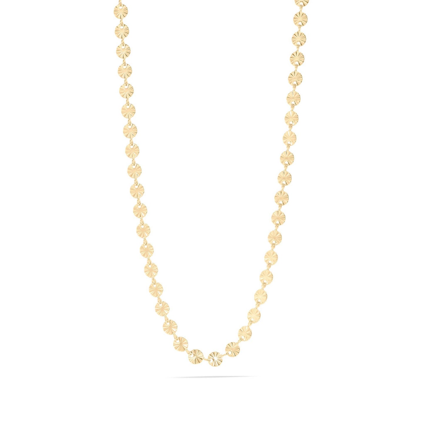 18K Gold PVD Stainless Steel Sunburst Chain Necklace: Gold / 16+2"