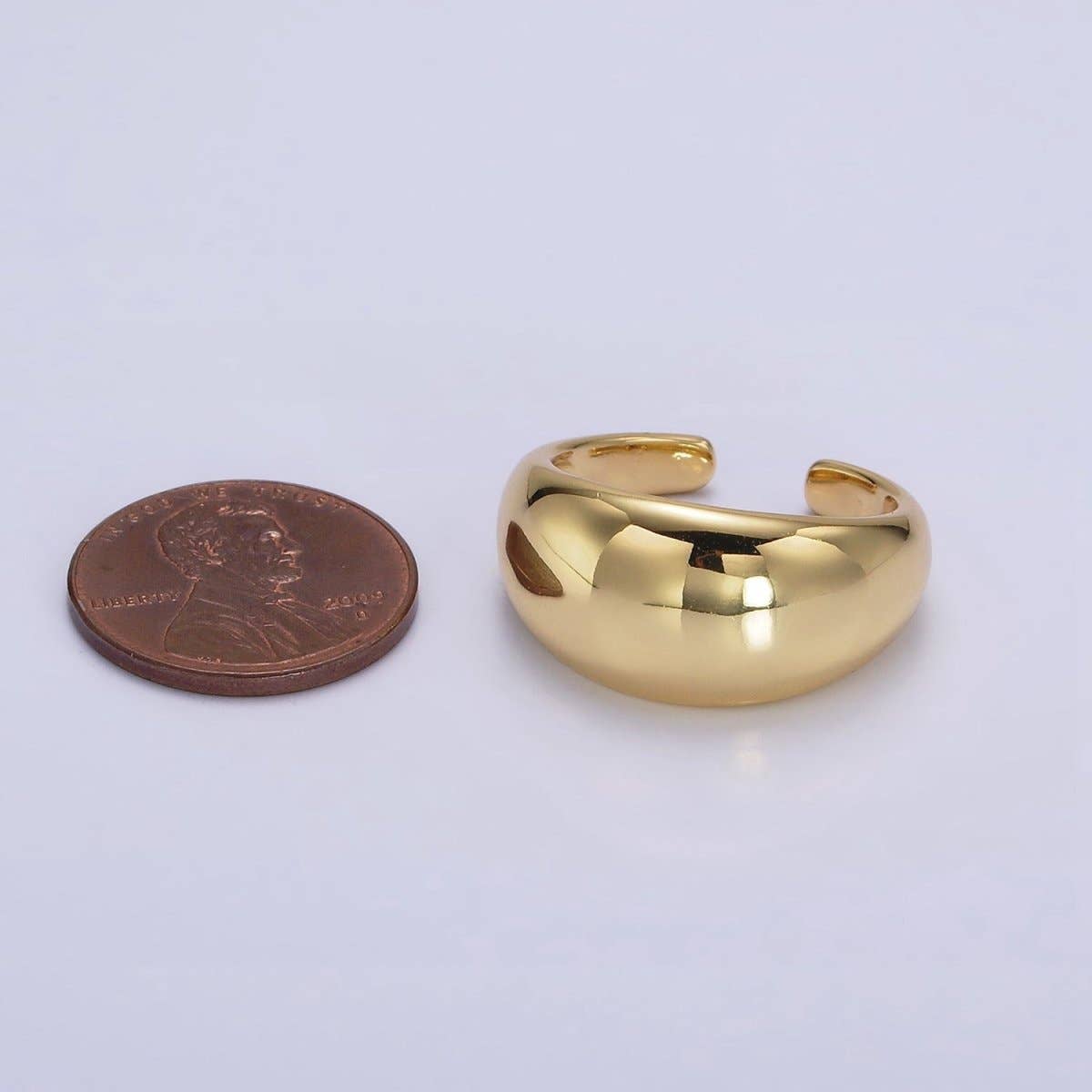 14K Gold Filled Dome Minimalist Band Statement Ring | O-572