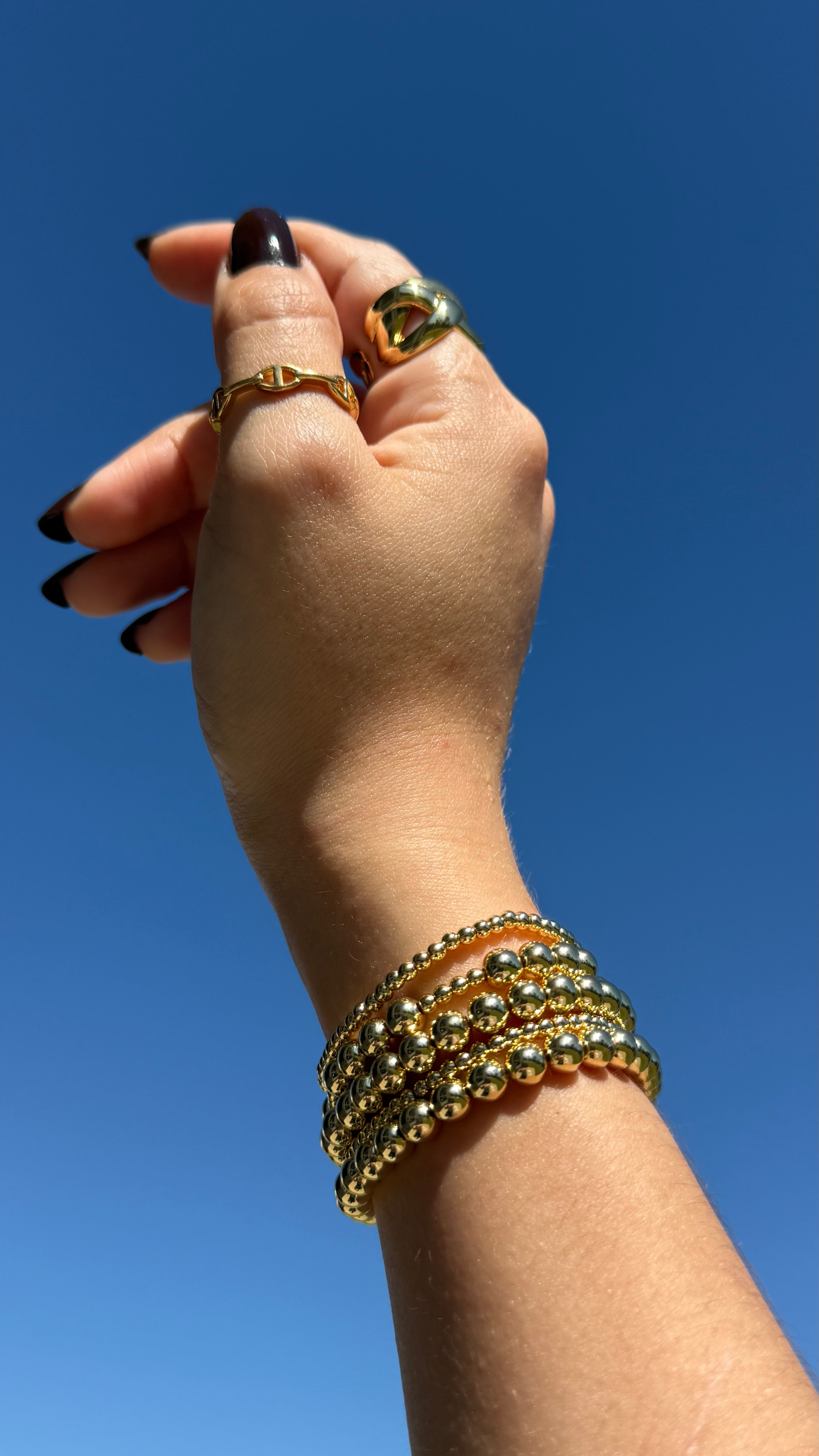 6mm, 3mm, & Combo(design with both bead size) | Gold-filled bead stretchy bracelets