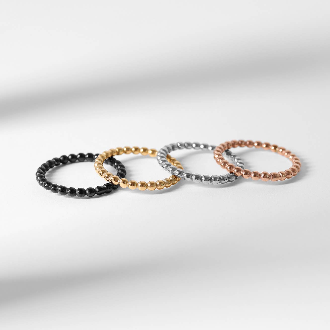 Stainless Steel Beaded Spacer Ring: Gold / 6