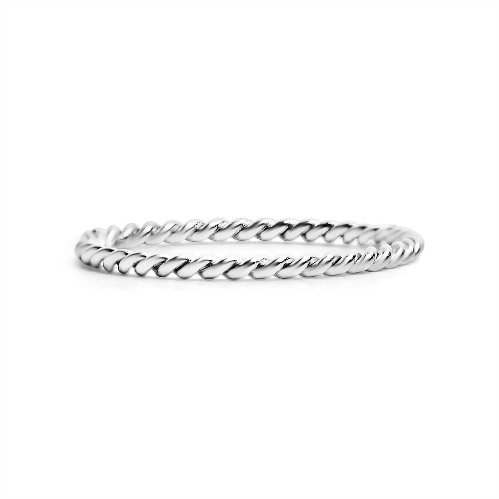 Stainless Steel Braided Stacking Ring - Hypoallergenic: Gold / 6