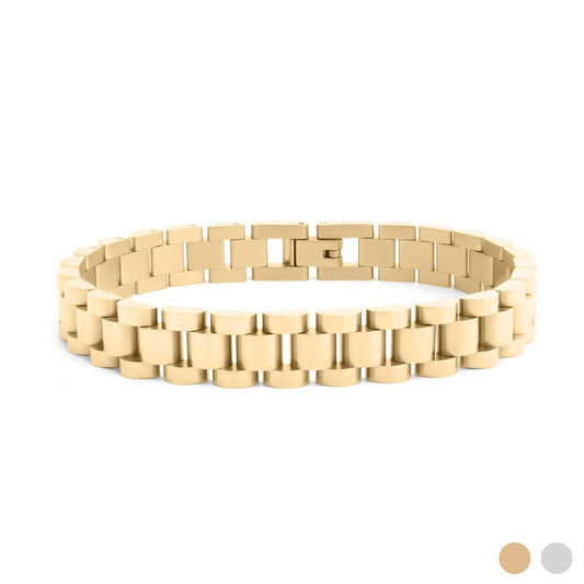 18K Gold Stainless Steel Watch Band Bracelet: Gold