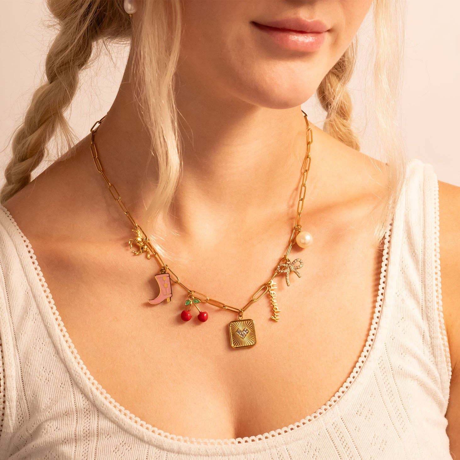 18K Gold PVD Stainless Steel Howdy Charm: Gold