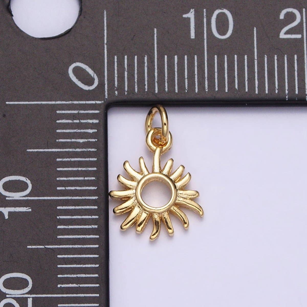 16K Gold Filled Mini Celestial Sun Open Add-On Charm | AC1149