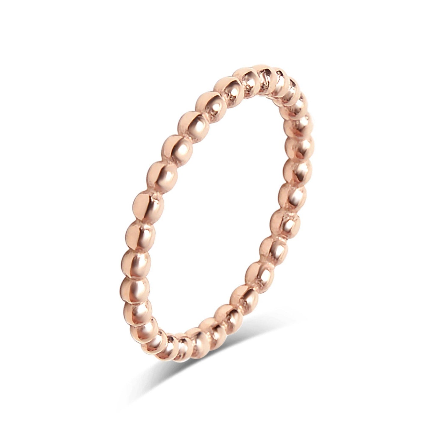 Stainless Steel Beaded Spacer Ring: Gold / 6
